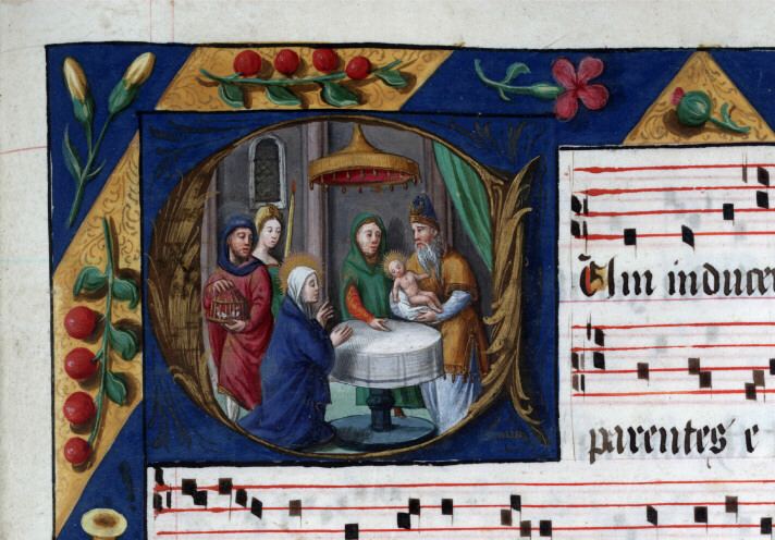 Antiphonaire à l'usage de l'abbaye Sainte-Rictrude de Marchiennes - Présentation au Temple