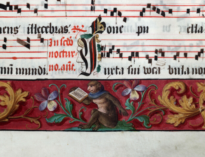 Antiphonaire à l'usage de l'abbaye Sainte-Rictrude de Marchiennes - Page décorée
