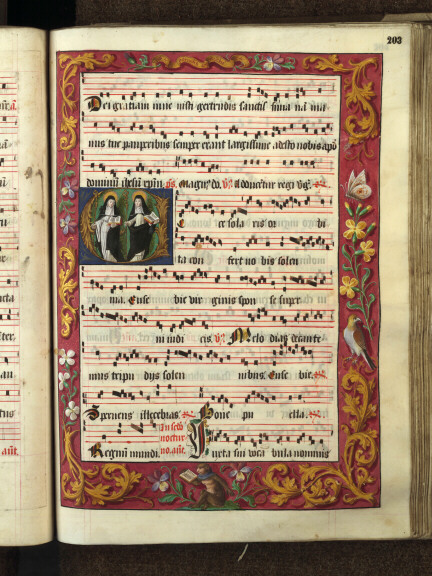 Antiphonaire à l'usage de l'abbaye Sainte-Rictrude de Marchiennes - Sainte Gertrude de Nivelles et sainte Eusébie de Marchiennes_2