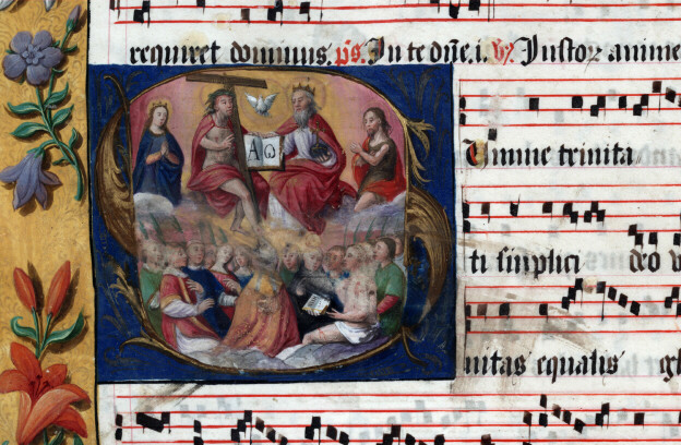 Antiphonaire à l'usage de l'abbaye Sainte-Rictrude de Marchiennes - Cour céleste