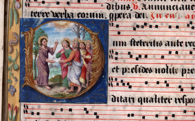Antiphonaire à l'usage de l'abbaye Sainte-Rictrude de Marchiennes - Christ et apôtres