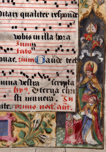 Antiphonaire à l'usage de l'abbaye Sainte-Rictrude de Marchiennes - Arnoult Ganthois en prière (à préciser)