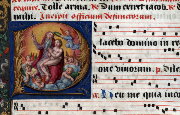 Antiphonaire à l'usage de l'abbaye Sainte-Rictrude de Marchiennes - Mauvais riche en Enfer et Lazare dans le sein d'Abraham (Le)_0