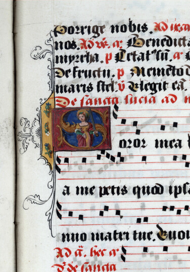 Antiphonaire à l'usage de l'abbaye Sainte-Rictrude de Marchiennes - Sainte Lucie