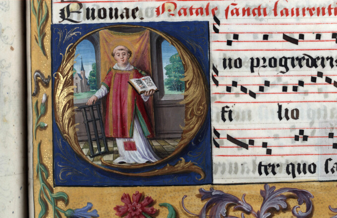 Antiphonaire à l'usage de l'abbaye Sainte-Rictrude de Marchiennes - Saint Laurent