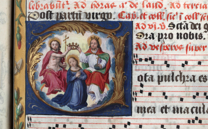 Antiphonaire à l'usage de l'abbaye Sainte-Rictrude de Marchiennes - Couronnement de la Vierge