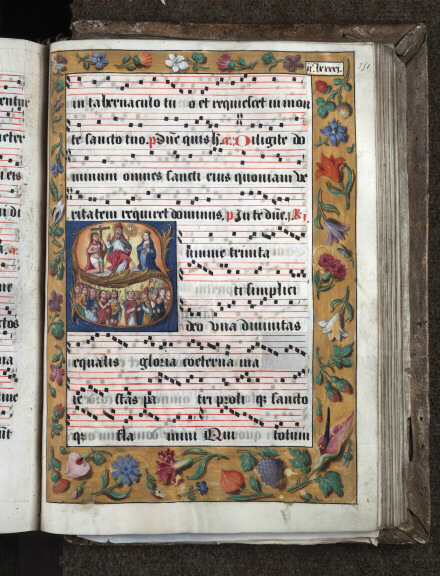 Antiphonaire à l'usage de l'abbaye Sainte-Rictrude de Marchiennes - Page décorée