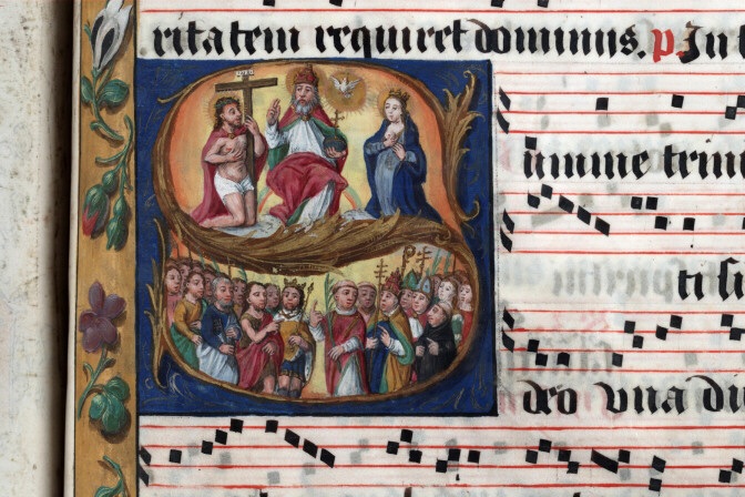 Antiphonaire à l'usage de l'abbaye Sainte-Rictrude de Marchiennes - Cour céleste