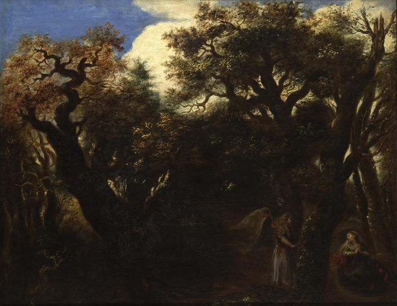 AGAR ET L'ANGE ; DIT AUSSI PAYSAGE BOISE AVEC AGAR ET L'ANGE ; DIT AUTREFOIS ANNONCIATION_0