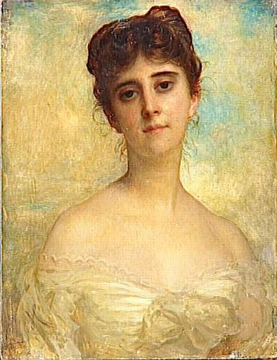 PORTRAIT DE LOUISE LEFUEL, MME HOCHON, FILLEULE D'HEBERT, Ernest Hébert, 1882 vers