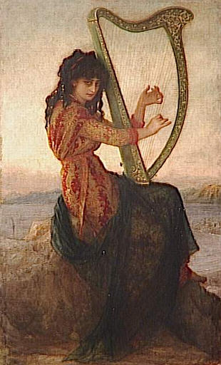 MUSE EN DALMATIQUE JOUANT DE LA HARPE_0