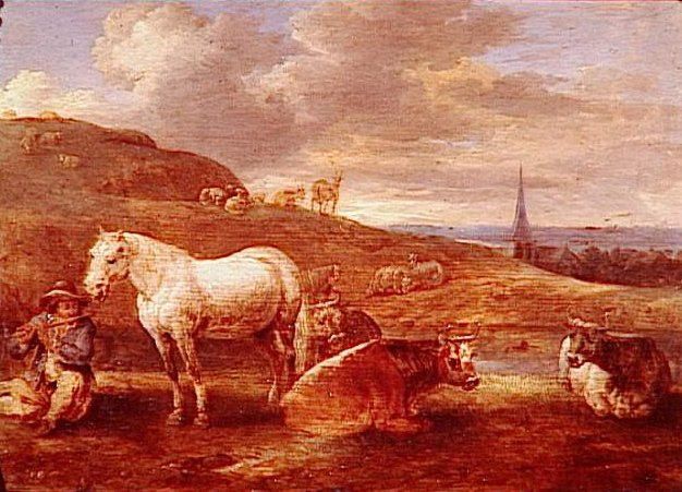 PAYSAGE AU FLUTISTE ET AU CHEVAL BLANC_0