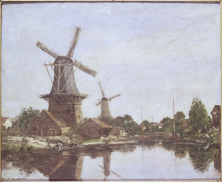 UN MOULIN EN HOLLANDE — Eugène Boudin