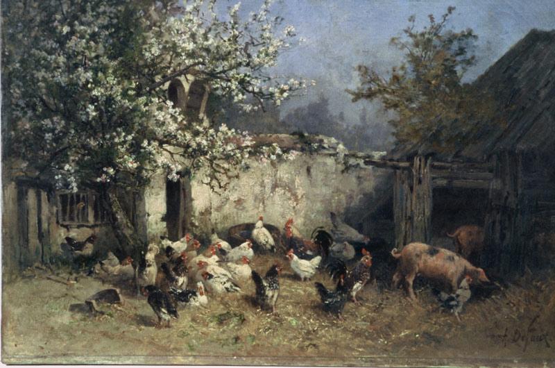 UN VERGER ET UNE BASSE-COUR DE POULES_0