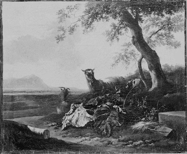 DES CHEVRES DANS UN PAYSAGE, Abraham Jansz Begeyn, 1697 avant