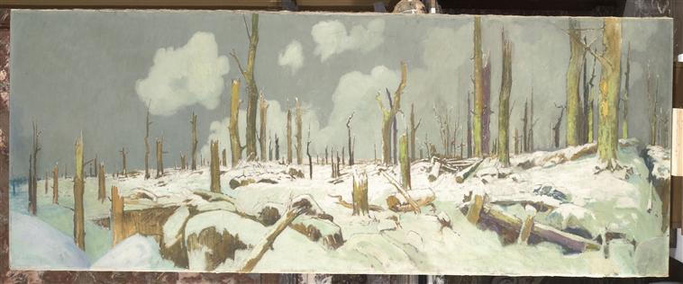 Vue du front, la forêt ravagée par la guerre, Espérance Léon Broquet, 1er quart 20e siècle