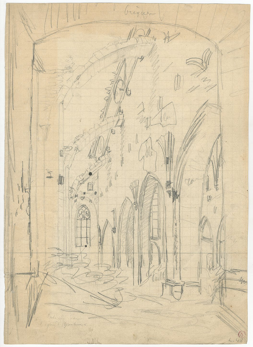 VUE D'ALSACE : INTERIEUR DE L'EGLISE D'ISSENHEIM_0