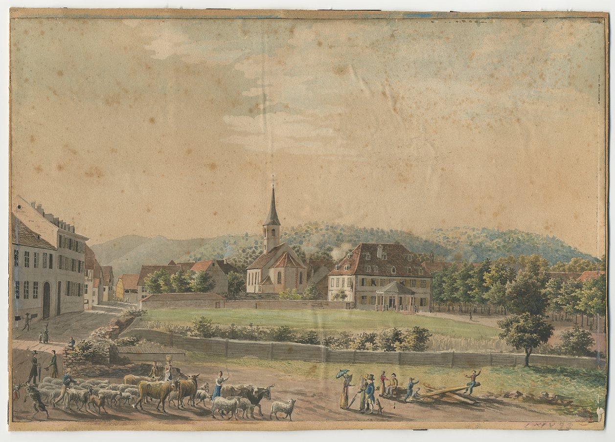 VUE D'ALSACE : NIEDERBRONN VERS 1820_0