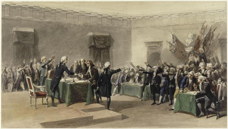 SIGNATURE DE L'ACTE DE DECLARATION DE L'INDEPENDANCE DES ETATS-UNIS D'AMERIQUE (2 AOUT 1776)_0