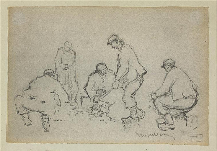 Soldat faisant la soupe, Espérance Léon Broquet, 1914-1918