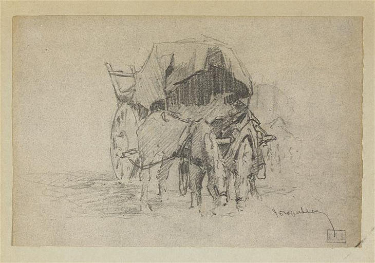 Chevaux et voiture d'ambulance_0