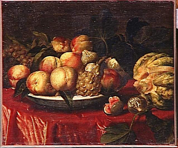 Nature morte de fruits ; Fruits sur un tapis rouge (autre titre)_0