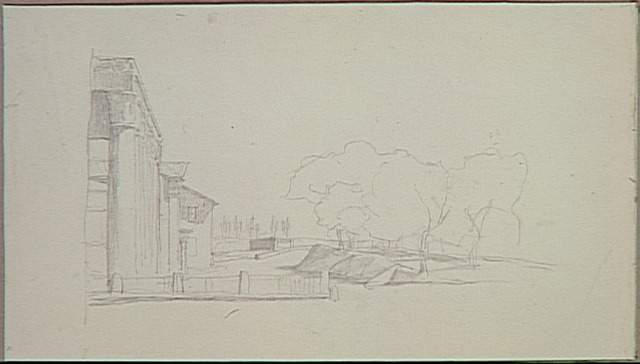 ROME, ESPACE PLANTE D'ARBRES DEVANT UN TEMPLE ROMAIN (ANCIEN FORUM, ?)_0