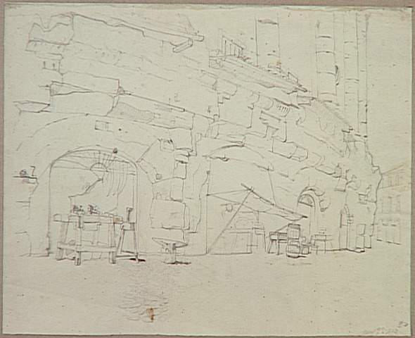 LE THEATRE DE MARCELLUS, ECHOPPES DANS LES ARCADES DU CIRQUE ANTIQUE AU DESSUS DUQUEL A ETE EDIFIE LE PALAIS ORSINI (VIA DELLE BOTTEGHE OSCURE)_0