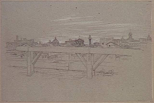 ROME, VUE PANORAMIQUE DERRIERE UN CHARPENTAGE EN BOIS_0