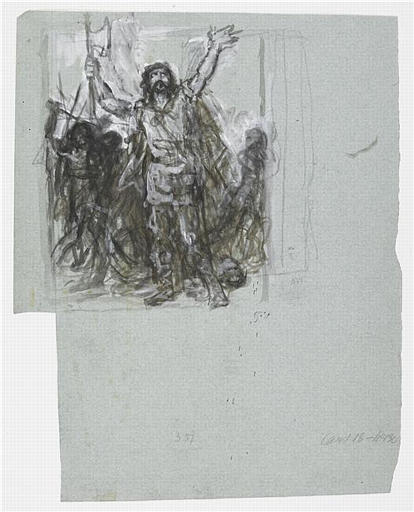CONVERSION DE CLOVIS, AU VERSO CHRIST TRONANT ENTRE DES SAINTS_0