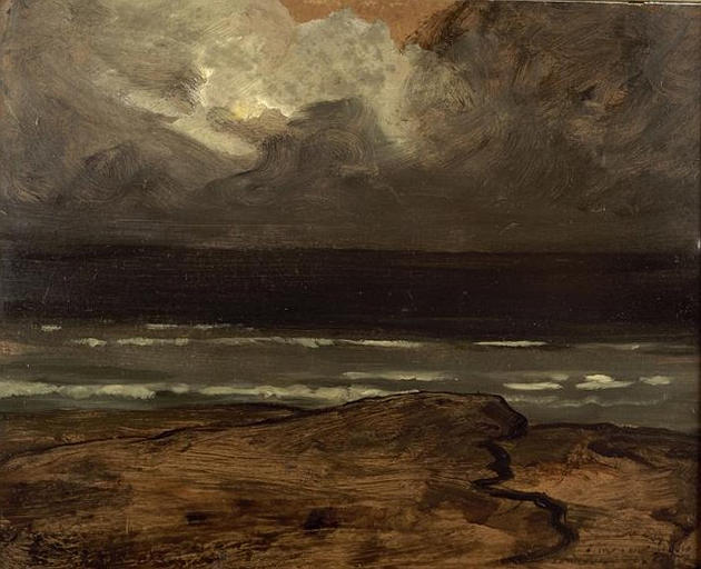 ORAGE EN MER, BRETAGNE, Charles Cottet, 1er quart 20e siècle
