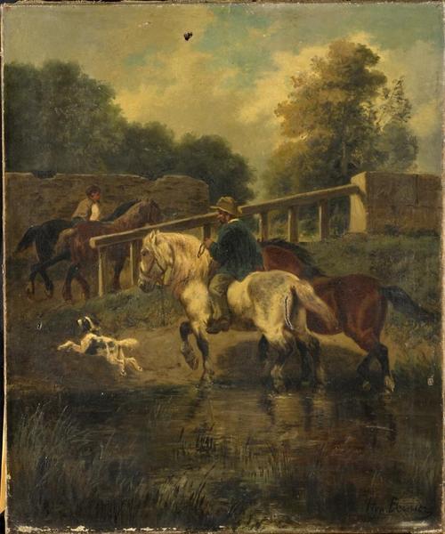 SCENE CHAMPETRE, LE PASSAGE DU GUE_0