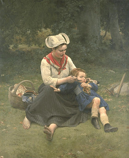 L'HEURE DU GOUTER ; BRETONNE RACONTANT UNE HISTOIRE A SON ENFANT_0