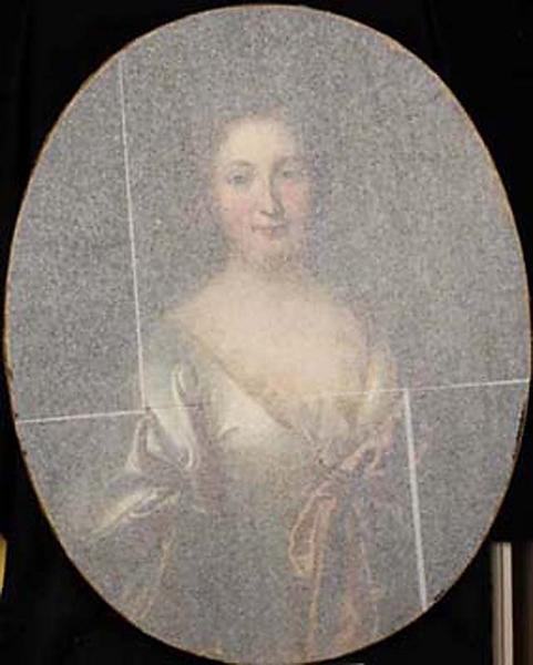 PORTRAIT DE JEUNE FEMME VETUE DE SATIN BLANC, Jean-François de Troy, 1ère moitié 18e siècle