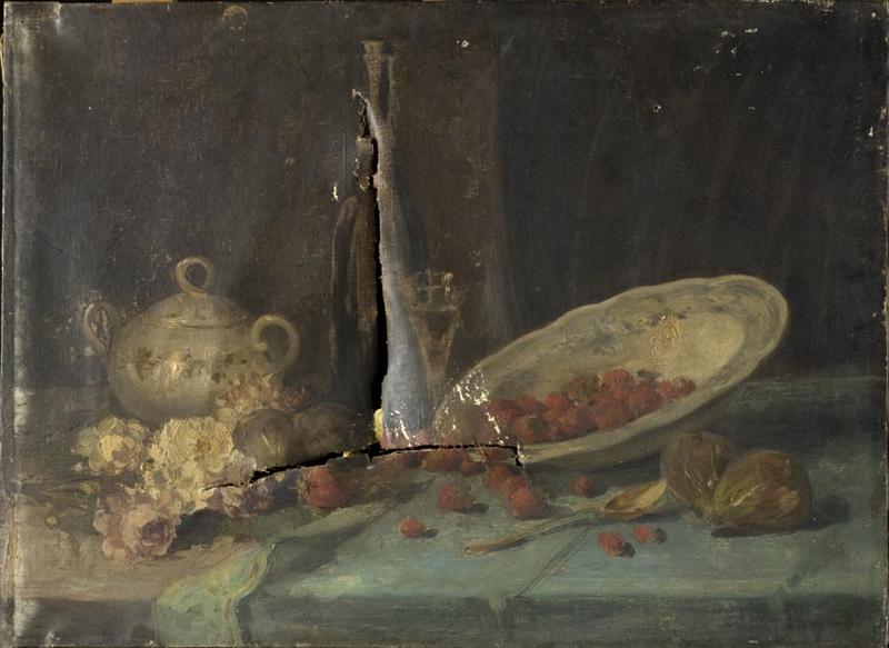 NATURE MORTE AU PLAT DE FRAISES_0