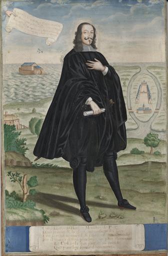 LE CARDINAL MAZARIN ET DON LUIS DE HARO REPRESENTES PRES DE L'ILE DES FAISANS. (TRAITE DES PYRENEES.1659)_0