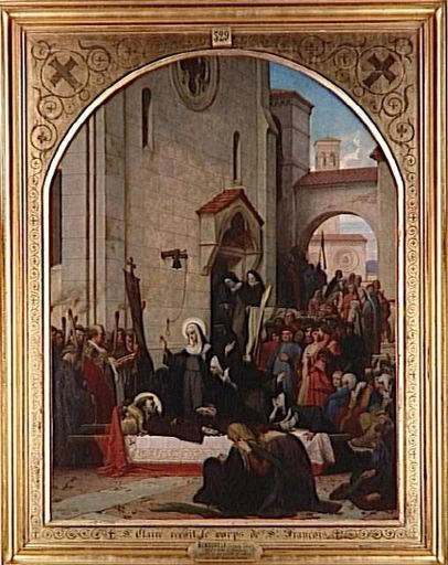 SAINTE CLAIRE RECEVANT LE CORPS DE SAINT FRANCOIS D'ASSISE, Léon Benouville, 1858