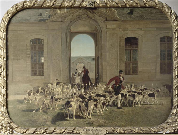 LA MEUTE SORTANT DES GRANDES ECURIES DE CHANTILLY_0