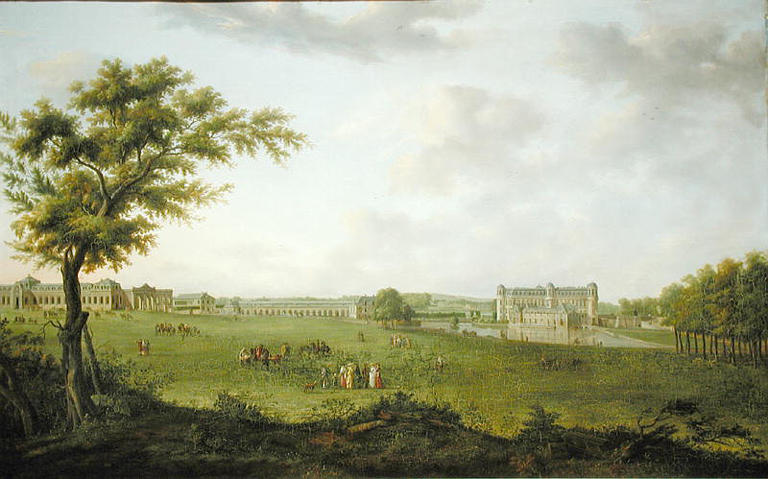 CHANTILLY EN 1781, VUE PRISE DE LA PELOUSE_0