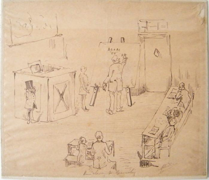 La classe de géométrie, Charles Milcendeau, 4e quart 19e siècle, 1er quart 20e siècle
