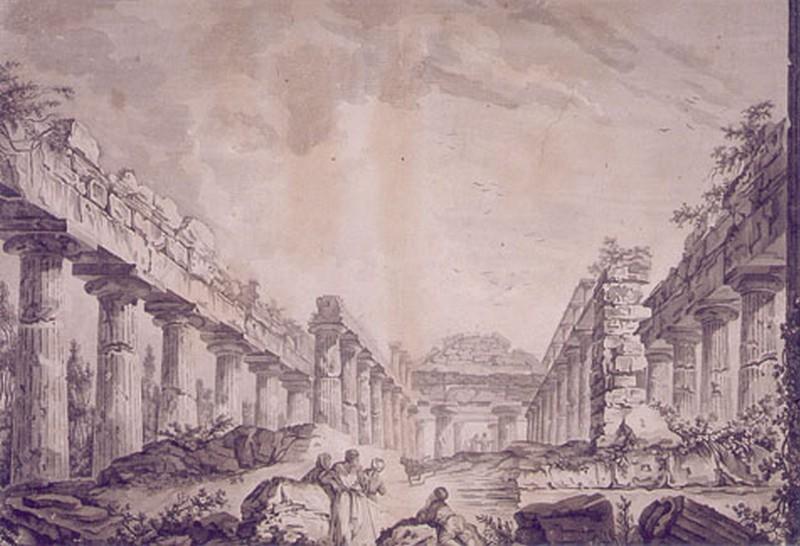 Les ruines du temple de Paestum ; Temple en ruines (titre ancien)_1