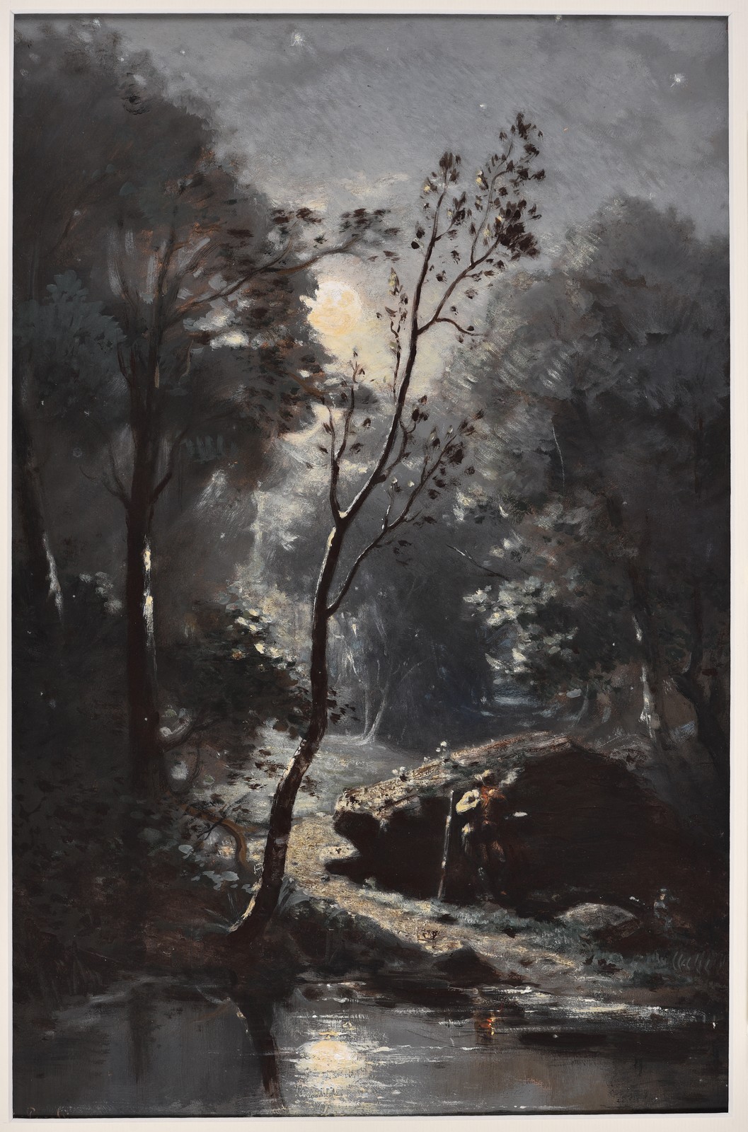 Fumeur dans un sous-bois au clair de lune ; Chasse au clair de lune (autre titre)_0