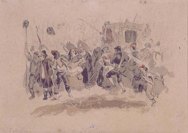 Scène révolutionnaire ; Personnages défilant dans la rue (titre ancien)_1