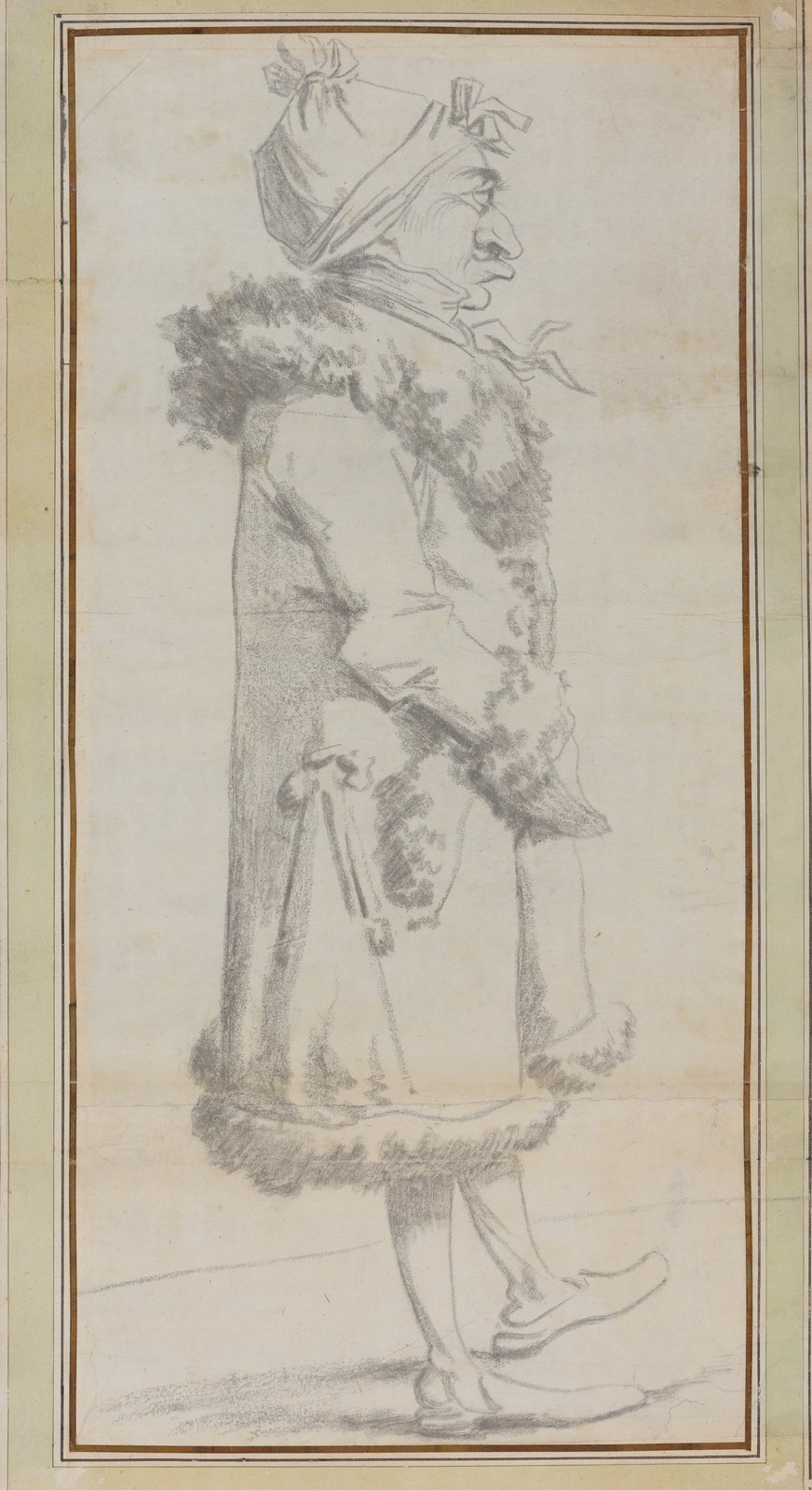 Caricature de gentilhomme au manteau de fourrure_0