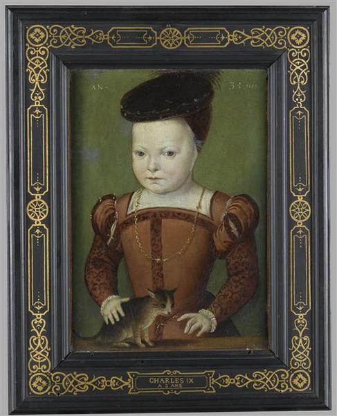 PORTRAIT PRESUME DE CHARLES IX A L'AGE DE TROIS ANS ET DEMI JOUANT AVEC UN CHAT_0