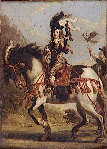 PORTRAIT EQUESTRE DU JEUNE LOUIS XIV PARTANT POUR LA CHASSE_0