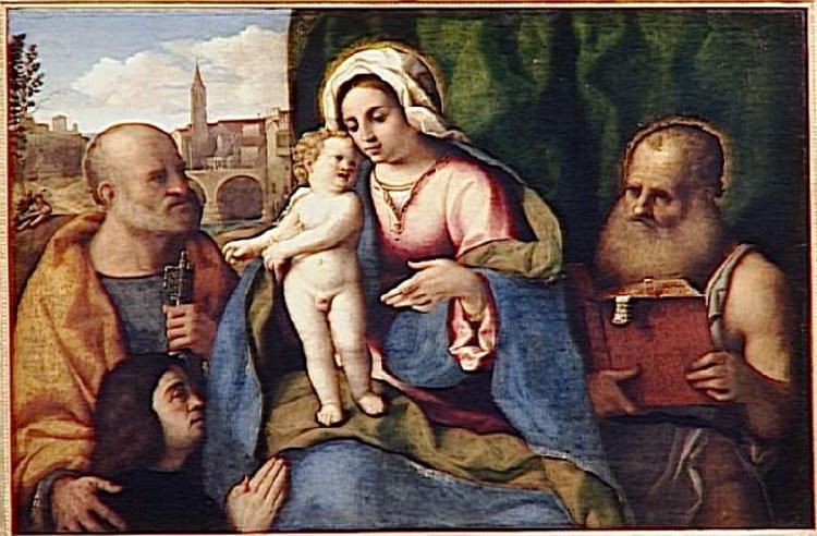 LA VIERGE, L'ENFANT JESUS, SAINT PIERRE, SAINT JEROME ET UN DONATEUR_0