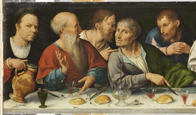 RETABLE DE LA DEPLORATION DU CHRIST : LA DEPLORATION DU CHRIST (PANNEAU CENTRAL) ; LA STIGMATISATION DE SAINT FRANCOIS (LUNETTE) ; LA CENE (PREDELLE)_9