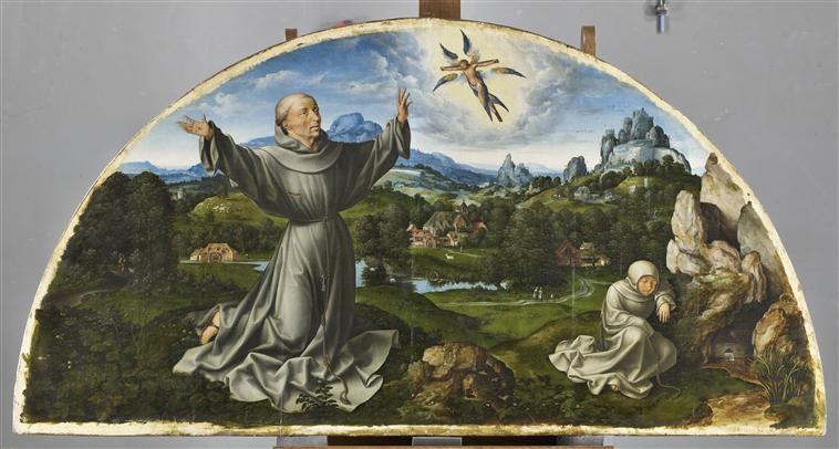 RETABLE DE LA DEPLORATION DU CHRIST : LA DEPLORATION DU CHRIST (PANNEAU CENTRAL) ; LA STIGMATISATION DE SAINT FRANCOIS (LUNETTE) ; LA CENE (PREDELLE)_5