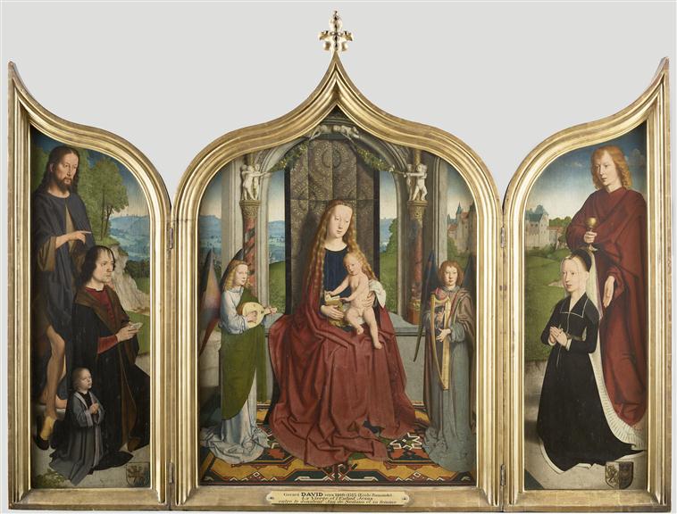 TRIPTYQUE DE LA FAMILLE SEDANO ; DIT AUSSI TRIPTYQUE DE MARIE ; LA VIERGE ET L'ENFANT ENTRE DEUX ANGES MUSICIENS_0